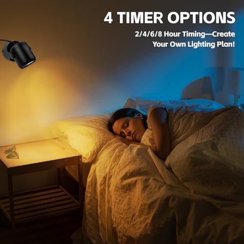 Black 2 Pack Dimmable Color Temperature LED Uplights - Indoor Adjustable Spotlights