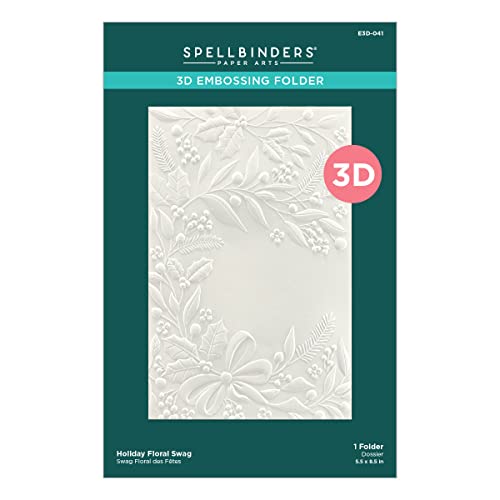 Spellbinders Holiday Floral Swag 3D Embossing Folder (E3D-041) Christmas Collection