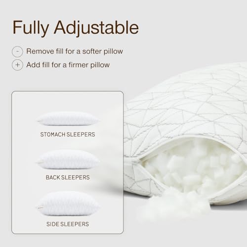 Coop Home Goods Original Toddler Adjustable Pillow - Soft, Breathable, Washable 19x13 in, CertiPUR-US & GREENGUARD Gold Certified