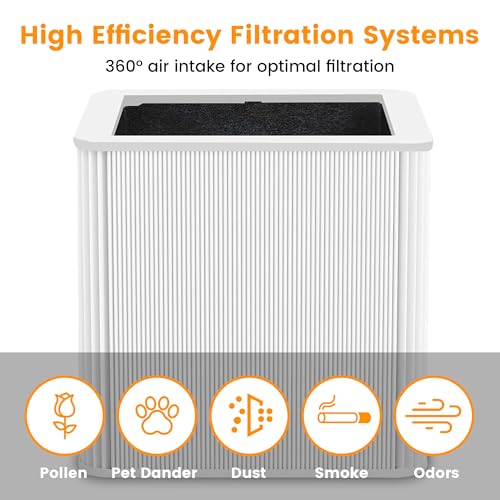 2 Pack Replacement HEPA & Activated Carbon Filters for Blue Pure 211+ Air Purifier