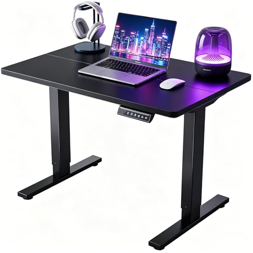AdGiGi Black 32x24 inch Electric Standing Desk - Compact Adjustable Home Office Workspace