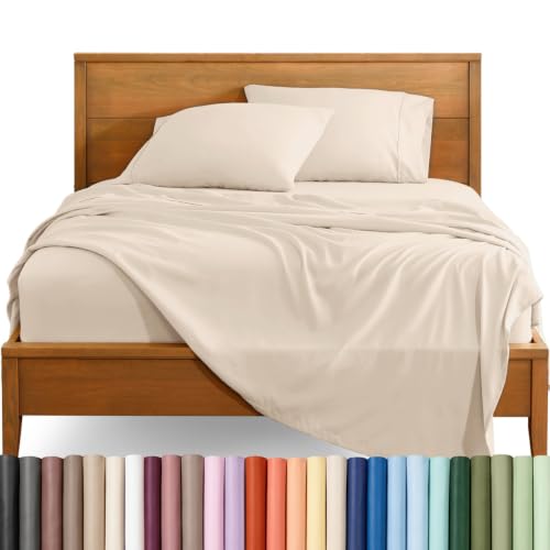 Bare Home Queen Bed Sheet Set 1800 Ultra-Soft Sand - Fits Mattresses 6-15"