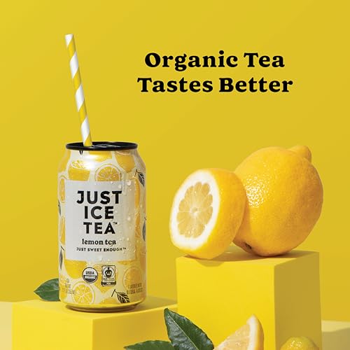 Organic Lemon Black Iced Tea 24-Pack - Fresh-Brewed 12oz Cans - Just Ice Tea