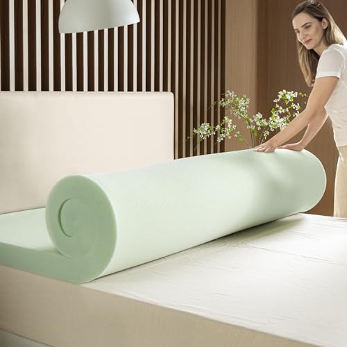 Zinus Green Tea Memory Foam Mattress Topper Queen 3-Inch Pressure Relief Small Box