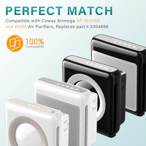 Air Filter Replacement Set for Coway Airmega AP-1512HH & 200M - 2 HEPA + 4 Carbon Pre-Filters - Variation 2+4