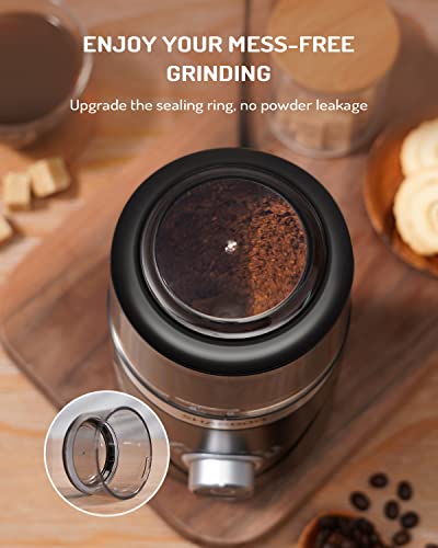 Electric Coffee & Spice Grinder - Silent, Adjustable Coarse to Fine, 1 Removable Stainless Steel Bowl - Black, Variation: Black / 1 Bowl