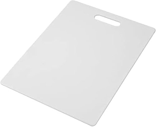 Farberware Large Cutting Board - Dishwasher-Safe Plastic Chopping Board with Easy Grip Handle | 11"x14", White