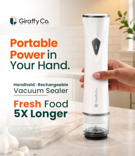 Handheld Vacuum Sealer Set with Reusable Bags - Compact Food Saver Kit