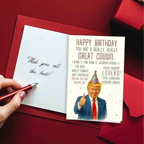 Birthday Card for Cousin, Humor Cousin Greeting Cards on Christmas, Birthday, Mothers Day, Heartfelt Message for Women from Niece Nephew, Decorations for Woman, Premium Quality