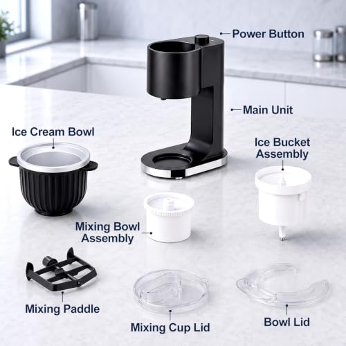 Coolcook 2-in-1 Ice Cream & Shaved Ice Machine, 2 Quart Capacity, Fast Frozen Desserts