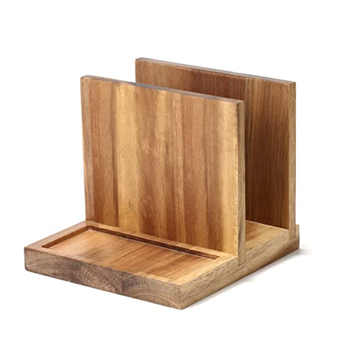 EverBBKing Natural Wooden Napkin & Salt & Pepper Holder for Kitchen & Restaurant