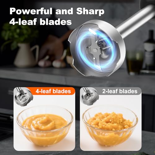 Prasky Black 1200W Handheld Immersion Blender 20 Speeds, 5-in-1 Kitchen Mixer