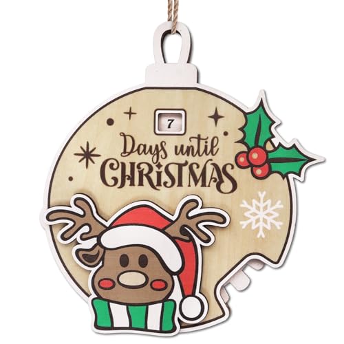 Estivaux 1–25 Countdown Wooden Christmas Ornament Gj-lj-250809 — Elk Snowflake Hanging Decor