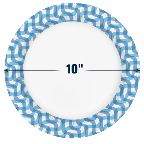 Ginkgo 10-Inch Paper Plates Bulk Pack of 300 - Disposable Dinnerware for Parties