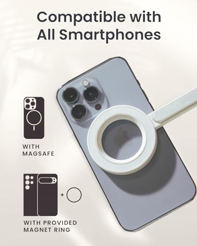 64-Inch Magnetic Phone Tripod for iPhone - White, Selfie Stick with MagSafe