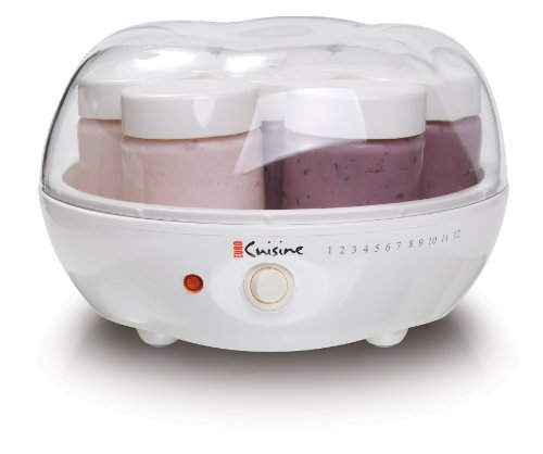 Euro Cuisine YM80 Electric Yogurt Maker Machine with Glass Jars - Promote Gut Health