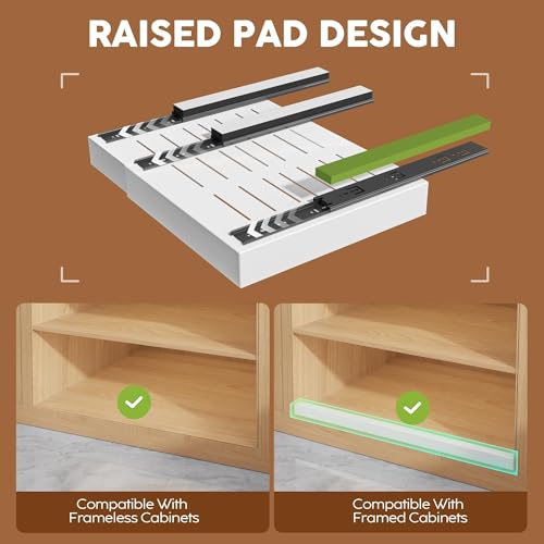 White 16.5-Inch Deep Expandable Pull-Out Cabinet Organizer 2-Pack with Adjustable Width