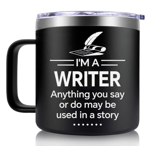 Fufendio Writer Gifts Coffee Mug Black 14oz - Perfect for Authors & Writers
