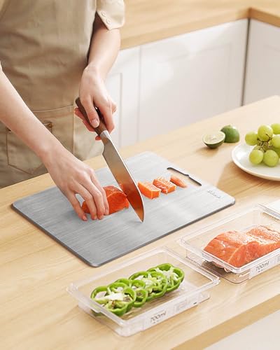 16 x 11 in Titanium Cutting Board – Double-Sided, Knife-Safe & Dishwasher Safe, Kinborah