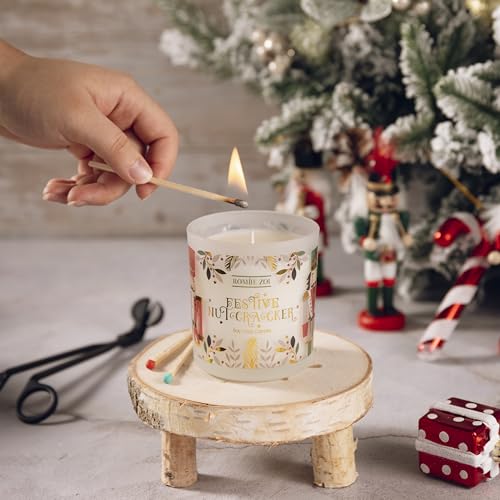 Festive Nutcracker 6oz Soy Wax Candle — Christmas Scented Sugar Plum Aromas, Gift Box