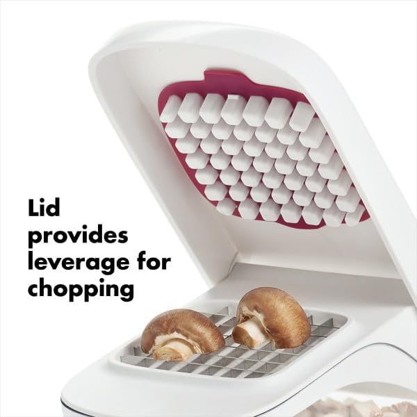 OXO Good Grips Vegetable Chopper - Effortless Onion Cutting with Easy Pour Opening | White
