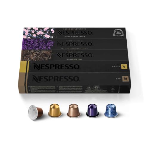 Nespresso Original Coffee Pods Variety Pack 50 Count - Mild & Medium Roasts