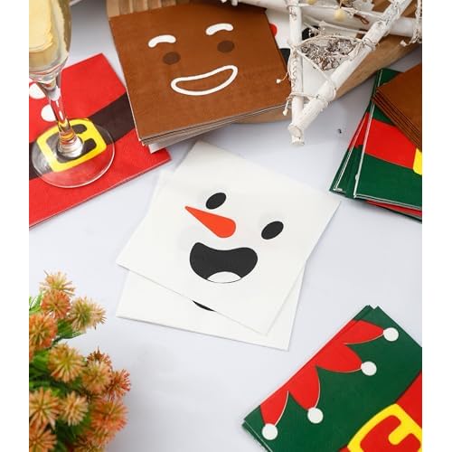 100 PK Christmas Napkins Paper - 3-ply Christmas Cocktail Napkins Disposable Napkins Party Napkins Beverage Napkins Funny for Christimas Decorations Table D?cor Party Supplies