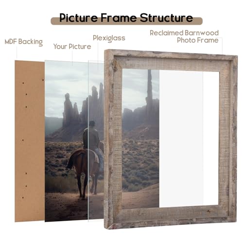 24x36 Rustic Reclaimed Wood Picture Frame - Shadow Box Wall Decor