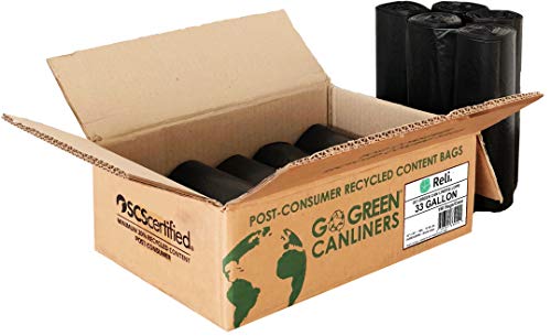 EcoStrong 33 Gallon Recyclable Trash Bags - 150 Count Bulk Black
