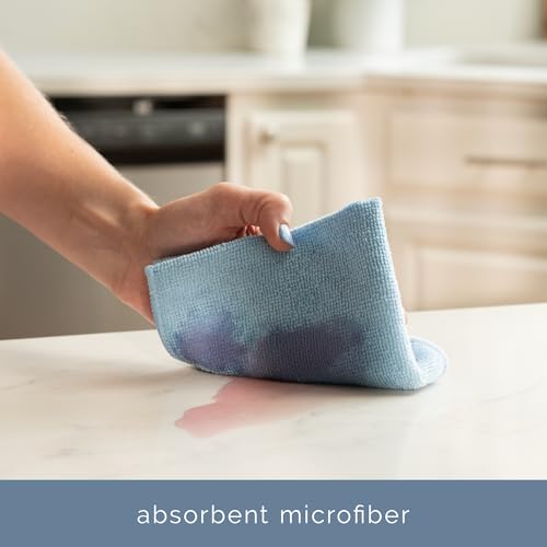 Blue Microfiber Cleaning Cloths 200 Pack - 11.5 x 11.5 Inches, Lint-Free & Absorbent