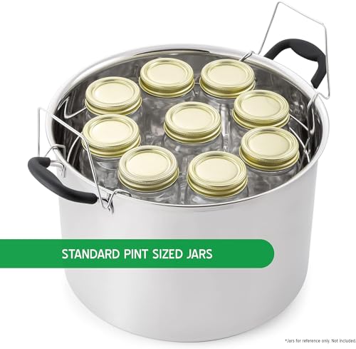 Prep•N•Cook 21.5Qt Induction Stainless Steel Water Bath Canner - Includes Glass Lid & Jar Rack