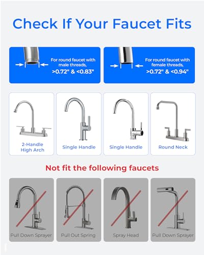 Waterdrop CTF-01 Faucet Water Filter Stainless Steel / 1 Filter