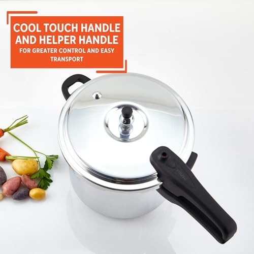 IMUSA 7 Quart Aluminum Pressure Cooker with Safety Valves - Stovetop Cooking