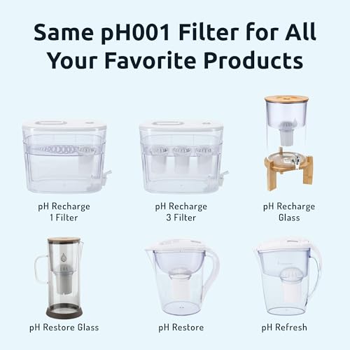 15-Cup High pH Alkaline Water Filter Pitcher - BPA-Free, Compact Design