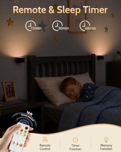 Rechargeable Magnetic Wall Sconce with Remote - Black / 3