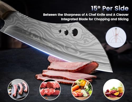 3-Piece Butcher Knife Set with Cleaver and Boning Knife - Meat & BBQ Tools
