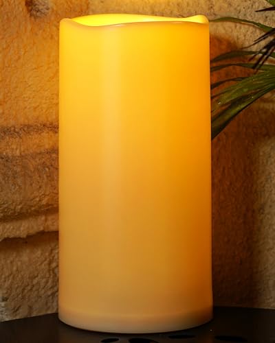 Homemory 6x12 Outdoor Waterproof Flameless Candle with Auto 6H Timer - Extra Large Weatherproof Patio Decor