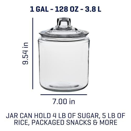 Set of 2 1-Gallon Glass Storage Jars with Lids - Heritage Hill Collection