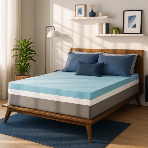 Sure2Sleep 2-Inch Gel Swirl Memory Foam Mattress Topper Queen - Pressure Relief & Cooling