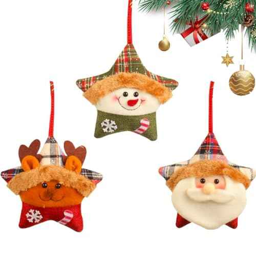 Christmas Decorations Christmas Hanging Ornaments 3Pcs Cute Hanging Pendants for Xmas Tree Decor Snowman Santas Deer Dolls