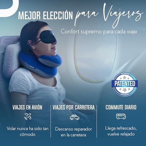 Travel Neck Pillow 2-Pack - Supportive Memory Foam for Airplanes & Car Travel