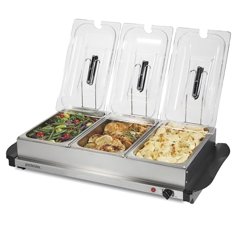 Proctor Silex Electric Buffet Server & Food Warmer with 3 Oven-Safe Chafing Pans - 2.5 Quart Set