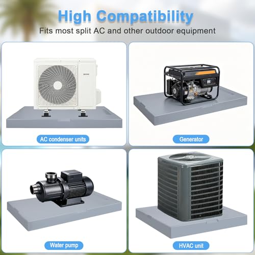 Mini Split Pad AC Condenser Pad,18Wx38Lx3 H Base for Ductless