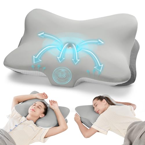 Grey Butterfly Cervical Memory Foam Pillow for Neck and Shoulder Pain