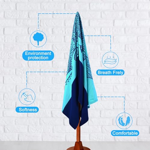 Oversized Beach Towel Set - Flamingo Turtle Shark Lobster Pineapple Tree Design - 36 x 72 Inches, Soft Microfiber, Bulk Pool & Travel Essentials
