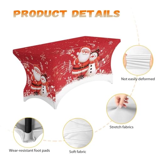 Cute Santa Claus Snowman 6FT Tablecloth for 6ft Rectangular Tables – Uorisanigo