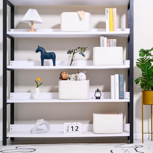 ICERZCZ 4 Pack Off White Storage Baskets 12.5 x 9.1 x 7.9 inches, Multi-Purpose Organizing Cubes