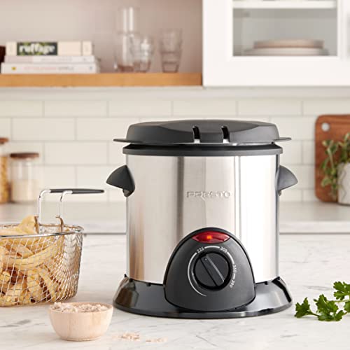 Presto 05470 Stainless Steel Deep Fryer 1 Liter - Compact Electric Kitchen Appliance