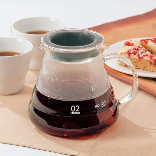 Hario V60 Range Server 800ml Clear - Coffee Carafe with Heat-Resistant Handle