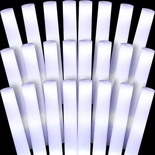 24 Pack LED Foam Glow Sticks Wands for Parties, Weddings & Events